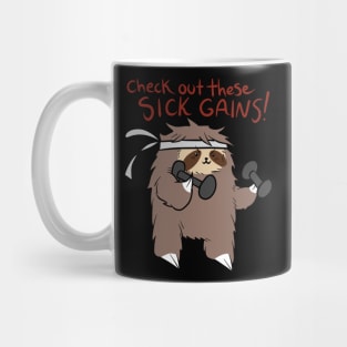 Fitness Sloth "Check out these sick gains!" Mug